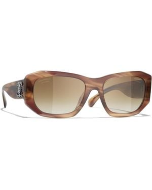 CHANEL Sunglass Rectangle Sunglasses Ch5554 - Black