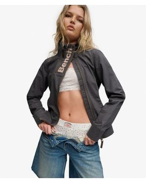 Superdry Bench X & Co Bench Double Zip Funnel Ripstop Jacket - Grey