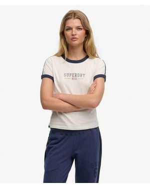 Superdry & Co Athletic Essentials Graphic Ringer T-shirt - Blue