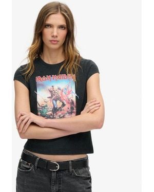 Superdry & Co Iron Maiden X & Co Cap Sleeve Band T-shirt - Black