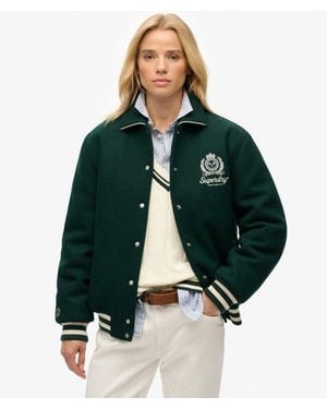 Superdry Country Club Wollen Bomberjack - Groen