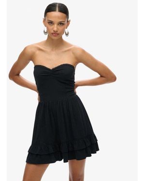 Superdry Cotton 50s Lace Bandeau Mini Dress - Blue