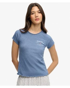 Superdry Athletic Essentials Slub Graphic T-shirt - Blue