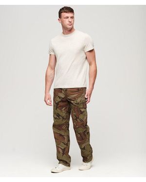 Superdry Organic Cotton baggy Cargo Trousers - Natural