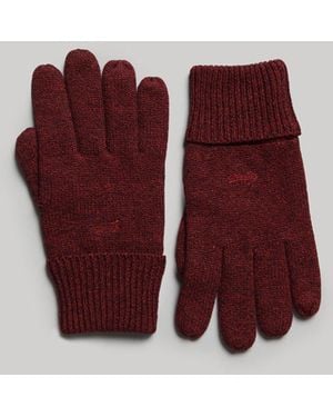 Superdry & Co Classic Ribbed Vintage Logo Gloves - Red