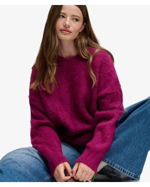 Superdry & Co Slouchy Brushed Knit Jumper - Red