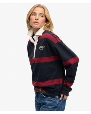 Superdry Heritage Stripe Rugby Top - Blue