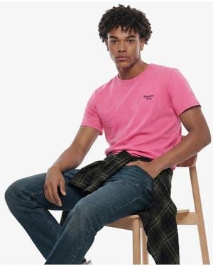 Superdry & Co Essential Serif Logo Embroidered T-shirt - Pink