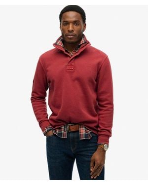 Superdry & Co Cotton Classic Pique Half Zip Sweatshirt - Red