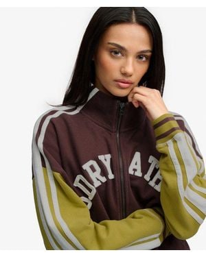 Superdry & Co Cult Applique Loose Track Top - Brown