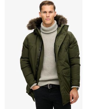 Superdry & Co Everest Faux Fur Parka Jacket - Green