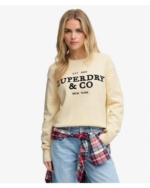 Superdry Femme Pull À Logo Heritage Taille - Neutre