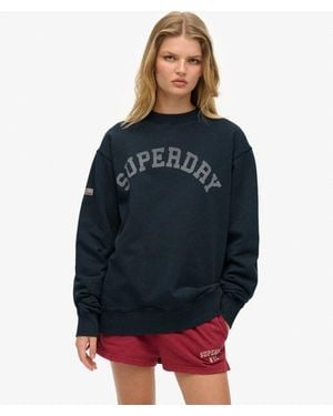 Superdry Athletic Essentials Slouchy Crew Sweatshirt - Blue