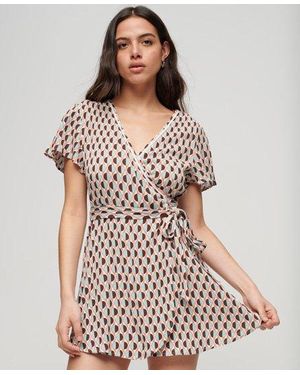 Superdry Vintage Mini Wrap Dress - Multicolour