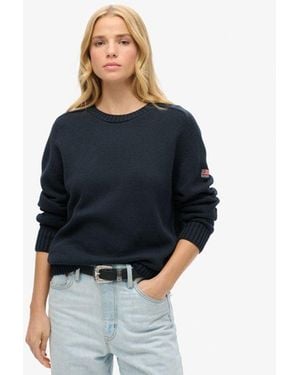 Superdry & Co Slouchy Knitted Crew Jumper - Blue