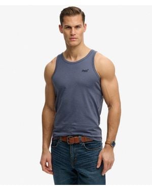 Superdry Unbrushed Essential Logo Vest - Blue