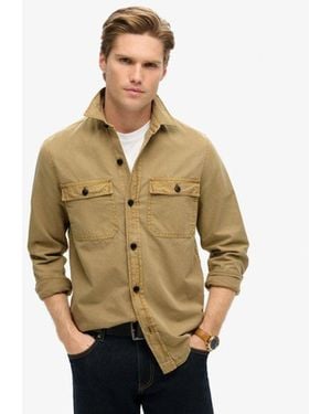Superdry Military Long Sleeve Overshirt - Natural