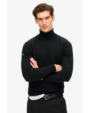 Superdry Merino Roll Neck Jumper - Black