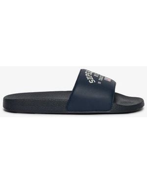 Superdry Varsity Flag Pool Slides - Blue