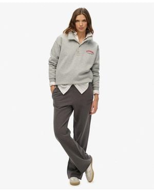 Superdry Athletic Tonal Embroidered Wide Leg joggers - Grey