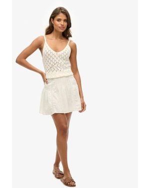 Superdry & Co Lace Trim Mini Skirt - White