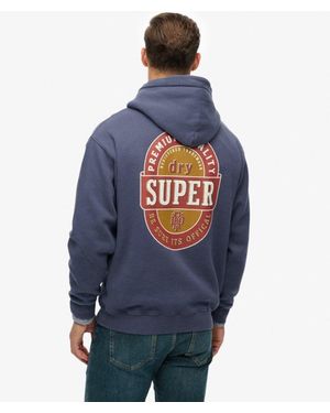 Superdry Tap Room Oversized Hoodie - Blue