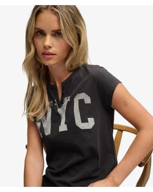 Superdry & Co Athletic Essentials Graphic Notch Neck T-shirt - Black