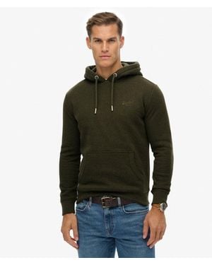 Superdry Homme Sweat À Capuche Logo Vintage Brodé Taille - Vert