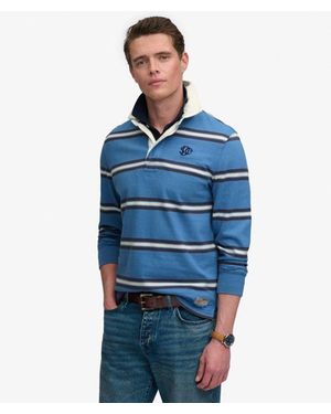Superdry & Co Vintage Athletic Stripe Rugby Top - Blue