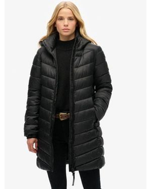 Superdry & Co Ladies Hooded Fuji Mid Padded Jacket - Black
