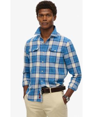 Superdry & Co The Merchant Store - Linen Check Shirt - Blue