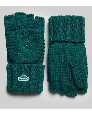 Superdry Cable Knit Gloves - Green