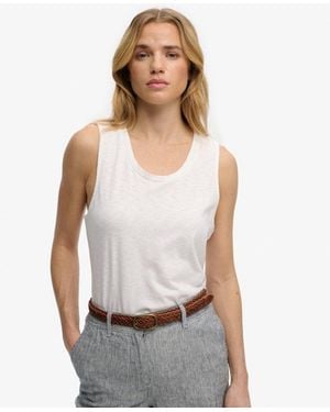 Superdry Scoop Neck Tank - White