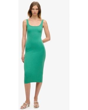 Superdry & Co Modal Square Neck Jersey Midi Dress - Green