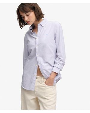 Superdry & Co Slim Oxford Button Down Long Sleeve Shirt - White