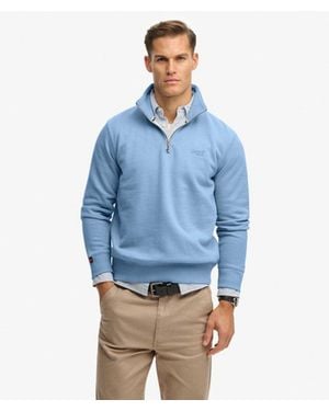 Superdry Essential Logo Sweatshirt Met Halve Rits - Blauw