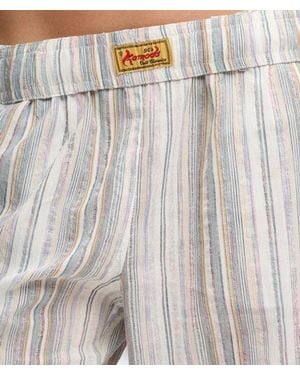 Superdry Komodo Noosa Stripe Shorts Rechte Pasvorm - Grijs