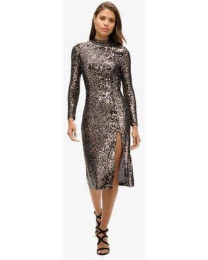 Superdry Backless Sequin Midi Dress - Multicolor