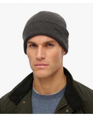 Superdry & Co Essential Logo Knitted Beanie Hat - Black