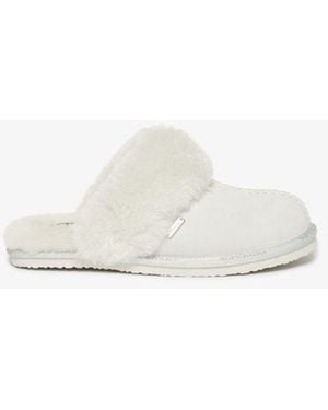Superdry & Co Suede Mule Slippers - White