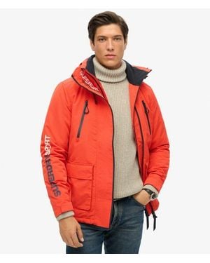 Superdry Slim Fit Logo Print Hooded Ultimate Sd Windbreaker Jacket - Red
