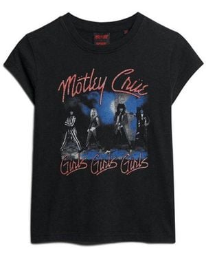 Superdry Motley Crue X Cap Sleeve T-shirt - Black