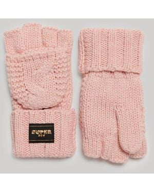 Superdry & Co Cable Knit Gloves - Pink