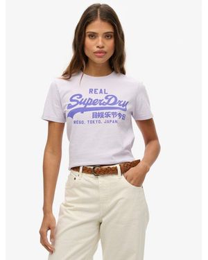 Superdry & Co Vintage Logo Neon Fitted T-shirt - White
