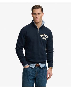 Superdry Vintage Athletic Half Zip - Blue