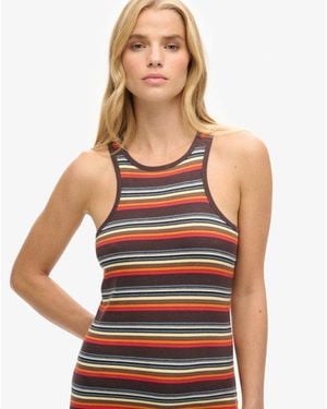 Superdry & Co Vintage Stripe Racer Dress - Red