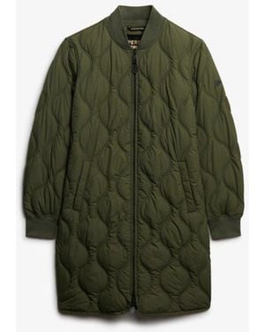 Superdry & Co Long Quilted Liner Jacket - Green