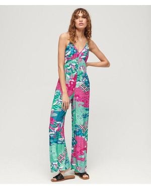Superdry Cami-jumpsuit Met Print - Wit