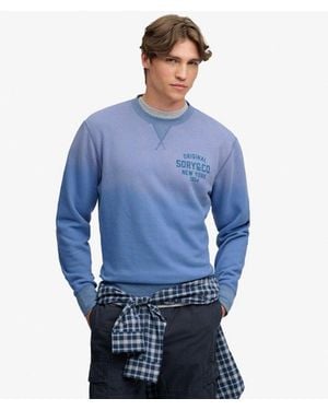 Superdry & Co Block Text Crew Neck Sweatshirt - Blue