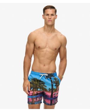 Superdry Classic Photographic 17-inch Recycled Swim Shorts - Pink